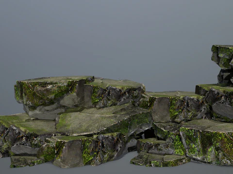 Rocce muschiose Modello 3D
