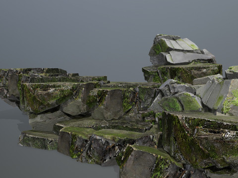 Mossy rocks 3D 모델