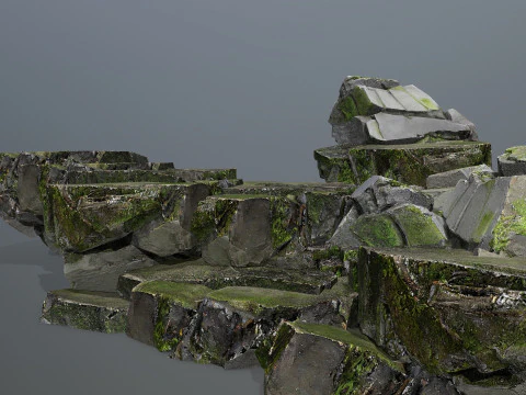 Mossy rocks 3D Model