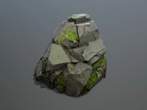 Mossy rocks 3D Model