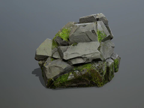 Mossy rocks 3D Model