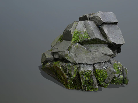 Mossy rocks 3D Model