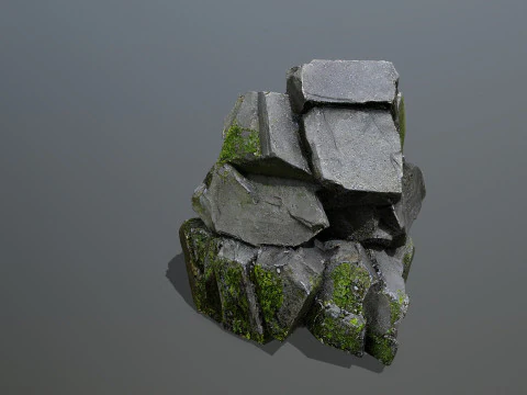 Mossy rocks 3D Model