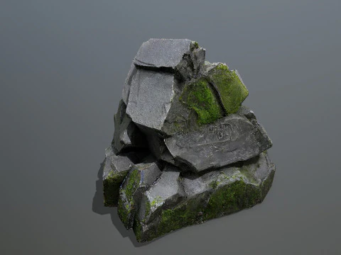 Mossy rocks 3D Model