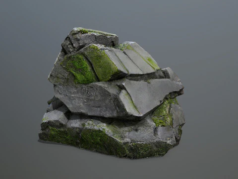 Mossy rocks 3D Model