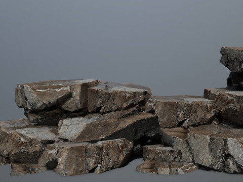 Desert cliff rocks Model 3D