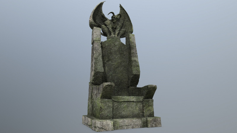 Devil Stone Throne 3D 모델 .c4d .max .obj .3ds .fbx .stl .blend 