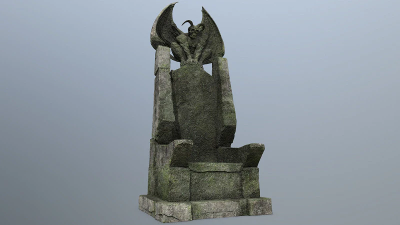 Devil Stone Throne 3D Model .c4d .max .obj .3ds .fbx .stl .blend 