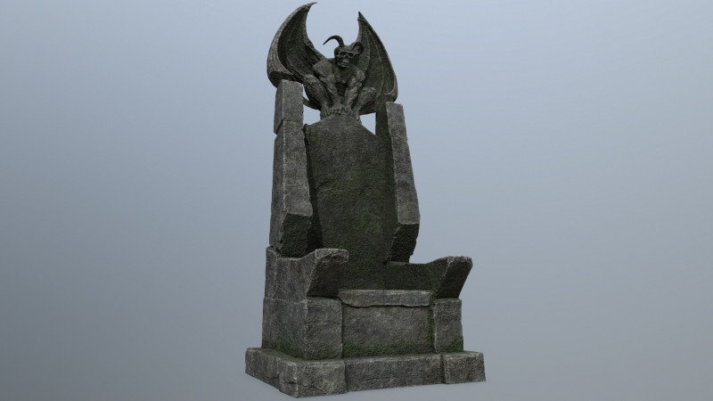 Devil Stone Throne 3D Modell .c4d .max .obj .3ds .fbx .stl .blend