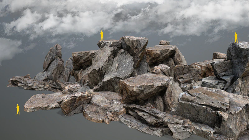 Desert Rocks 3D Model .c4d .max .obj .3ds .fbx .stl .blend 