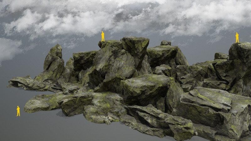 Mossy Rocks Set 3D 모델 .c4d .max .obj .3ds .fbx .stl .blend 