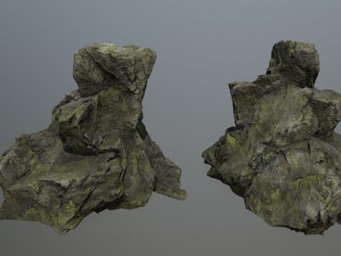 Mossy Rocks Set 3D 모델