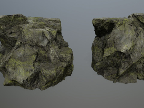 Mossy Rocks Set 3D 모델