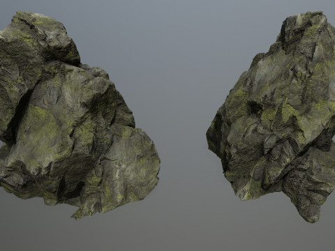 Mossy Rocks Set 3D 모델