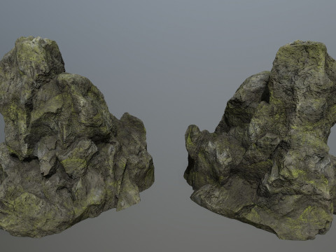 Mossy Rocks Set 3D 모델