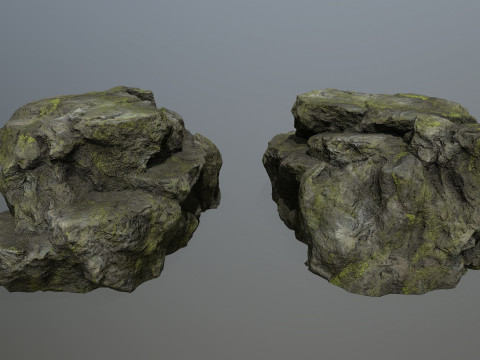 Mossy Rocks Set 3D 모델