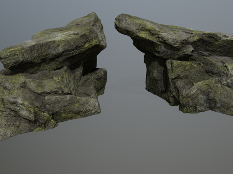 Mossy Rocks Set 3D 모델