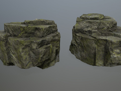 Mossy Rocks Set 3D 모델