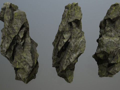 Mossy Rocks Set 3D 모델