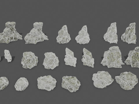 Mossy Rocks Set 3D 모델