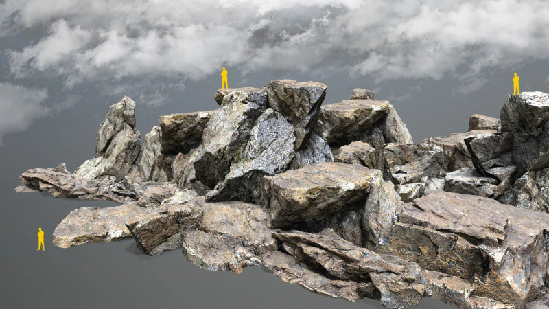 Пустынные скалы 3D Модель .c4d .max .obj .3ds .fbx .stl .blend 