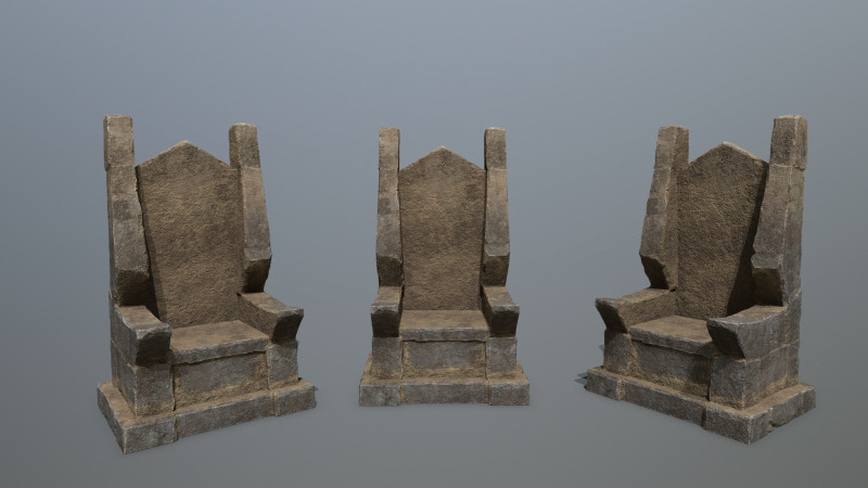 Stone Throne 3D मॉडल .c4d .max .obj .3ds .fbx .stl .blend 