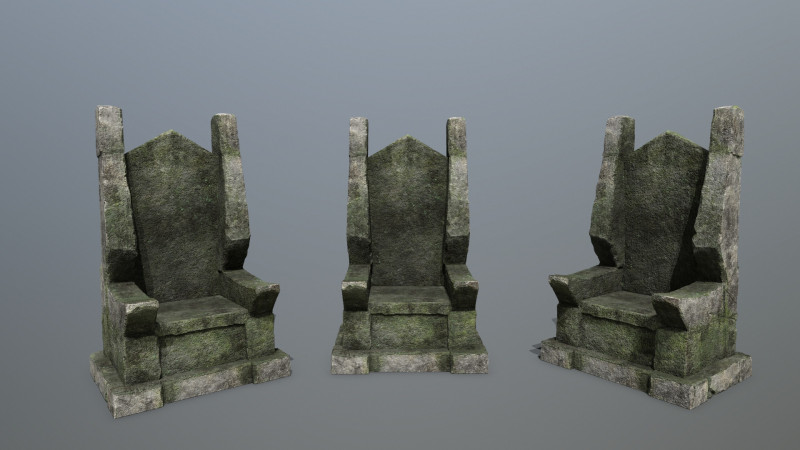 Stone Throne 3D Модель .c4d .max .obj .3ds .fbx .stl .blend 