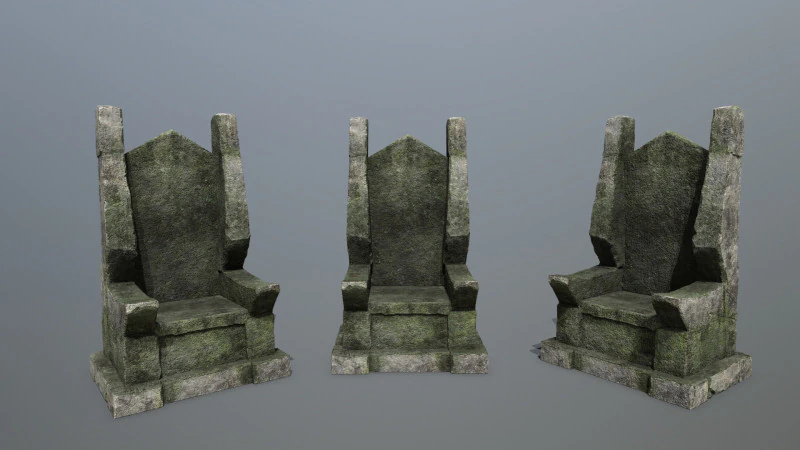 Stone Throne 3D Model .c4d .max .obj .3ds .fbx .stl .blend 