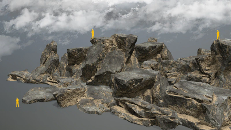 Desert cliff rocks 3D Model .c4d .max .obj .3ds .fbx .stl .blend