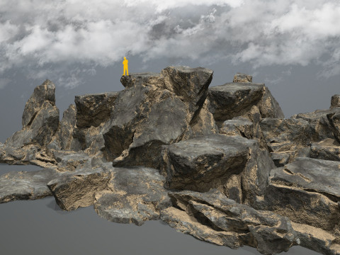 Desert cliff rocks Model 3D