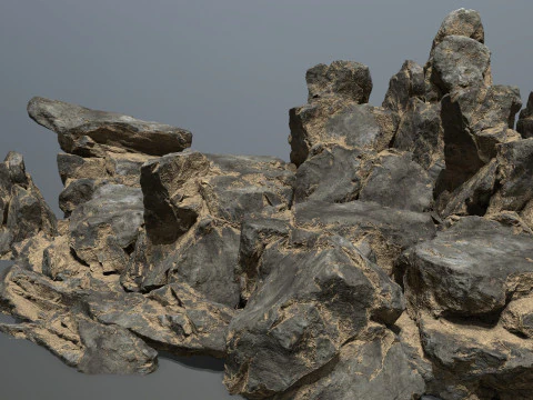 Desert cliff rocks 3D Model
