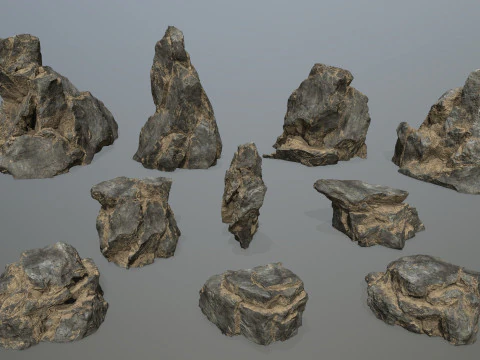 Desert cliff rocks 3D Model