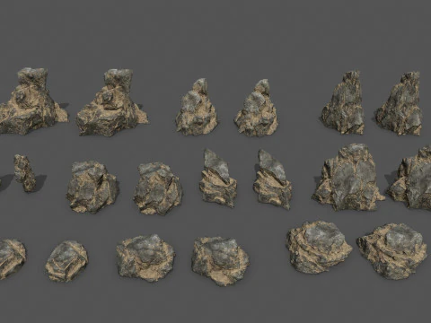 Desert cliff rocks 3D Model