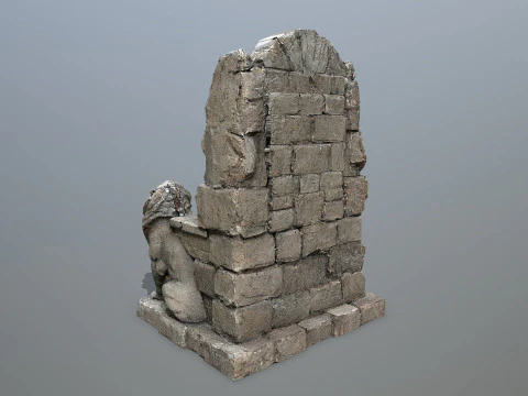 Lion Stone Throne 3D Model