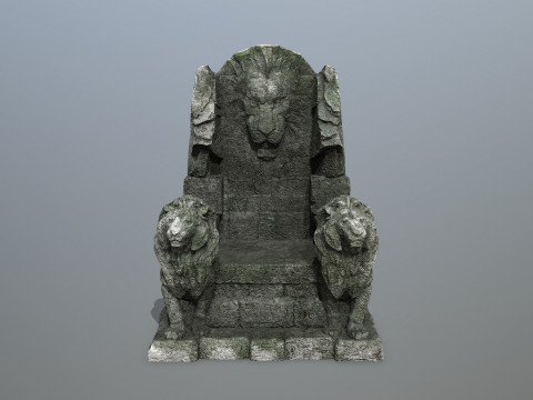 Lion Stone Throne 3D 模型