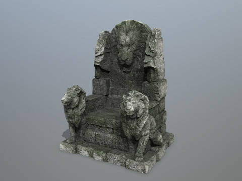 Lion Stone Throne 3D 模型