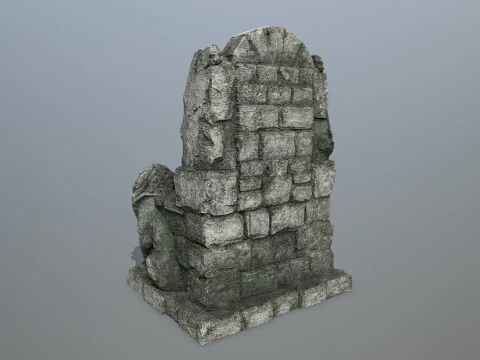 Lion Stone Throne 3D Model