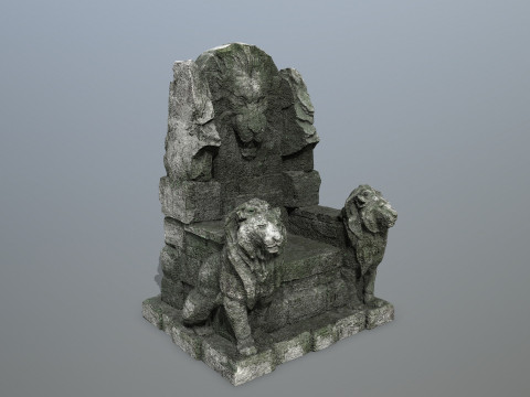 Lion Stone Throne 3D 模型