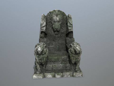 Lion Stone Throne 3D 模型