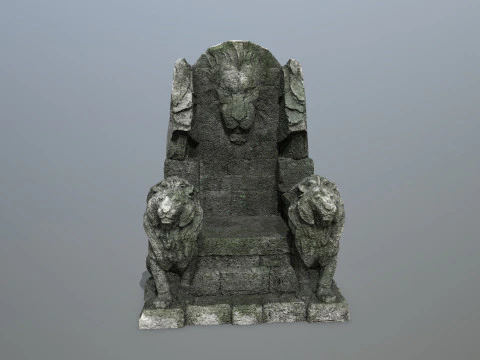 Lion Stone Throne 3D Model
