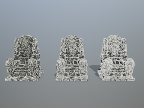Lion Stone Throne 3D 模型