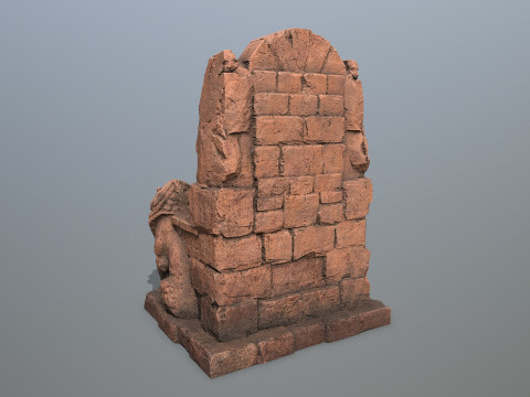 Lion Stone Throne 3D Model
