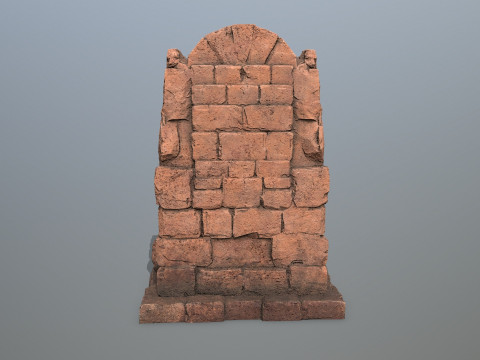 Lion Stone Throne 3D Model