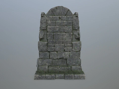 Lion Stone Throne 3D Model