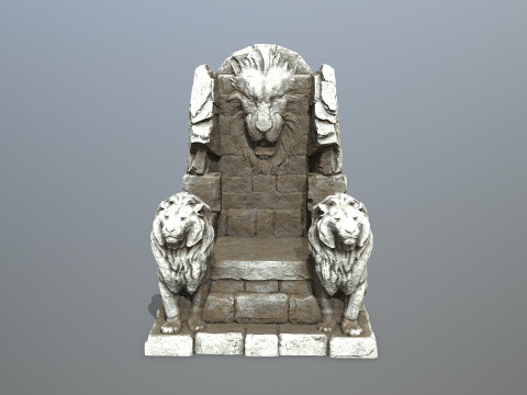 Lion Stone Throne 3D 模型