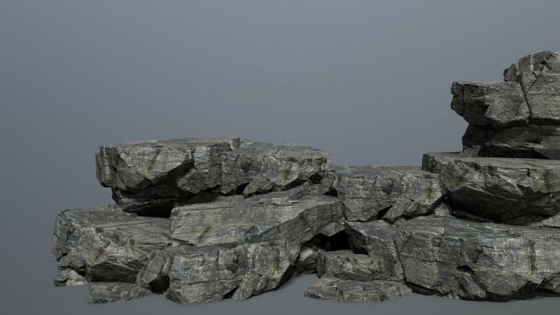 Cliff rocks 3D Model .c4d .max .obj .3ds .fbx .stl .blend