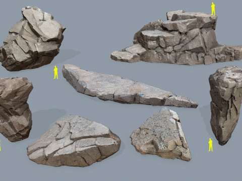 Desert cliff rocks 3D Model
