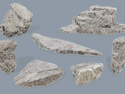 Desert cliff rocks 3D Model