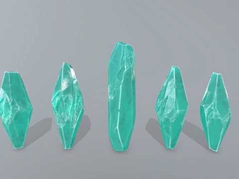Set di cristalli Modello 3D