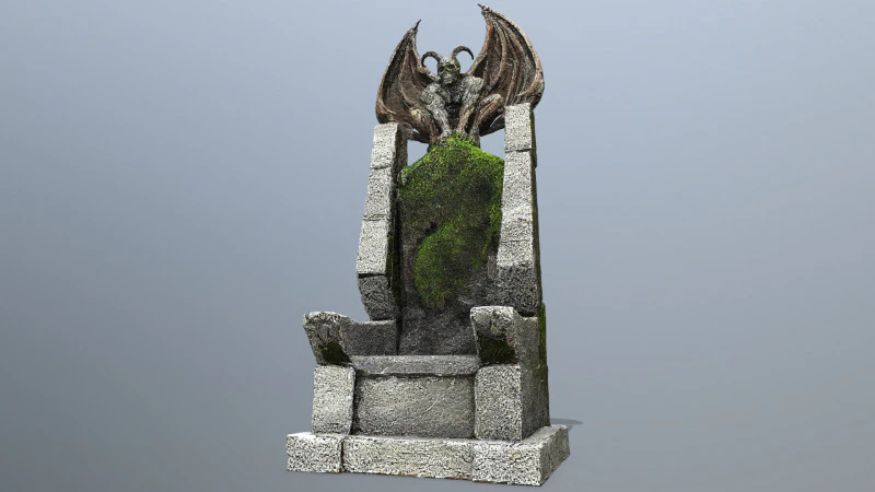 Devil Stone Throne 3D Model .c4d .max .obj .3ds .fbx .stl .blend 